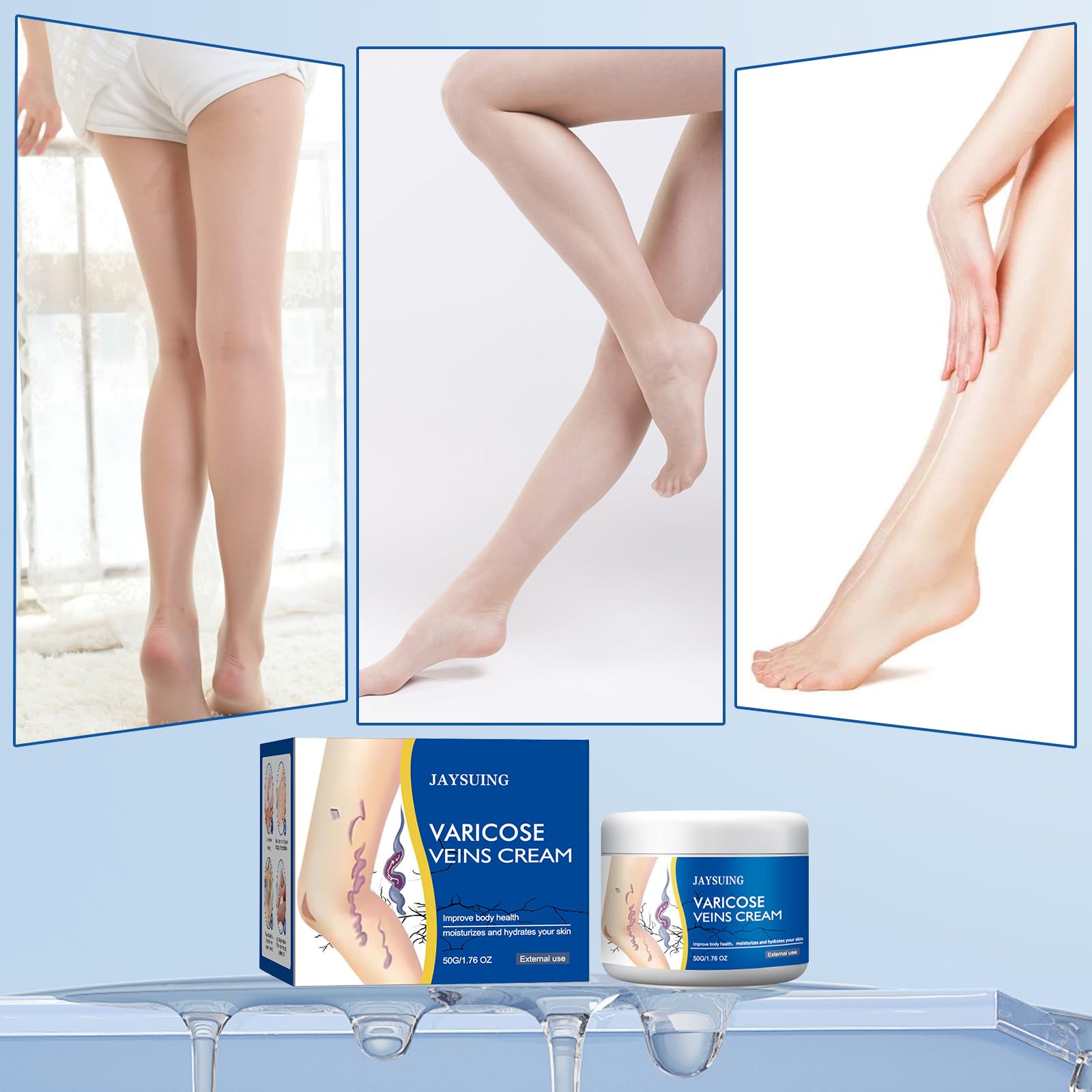 Yetary natural plant formula ingredients highlight gentle leg care.