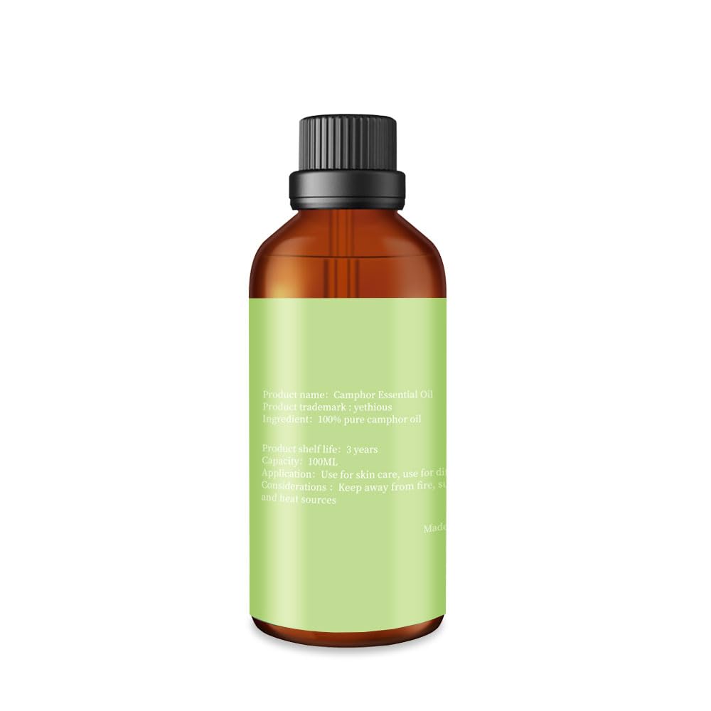 Camphor essential oil bottle with label 100ml
