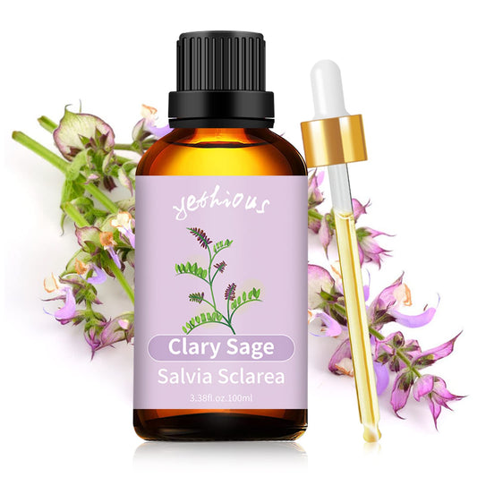 Yethious Clary Sage essential oil bottle with dropper