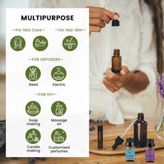 Diffuser releasing aroma with lavender and eucalyptus oils