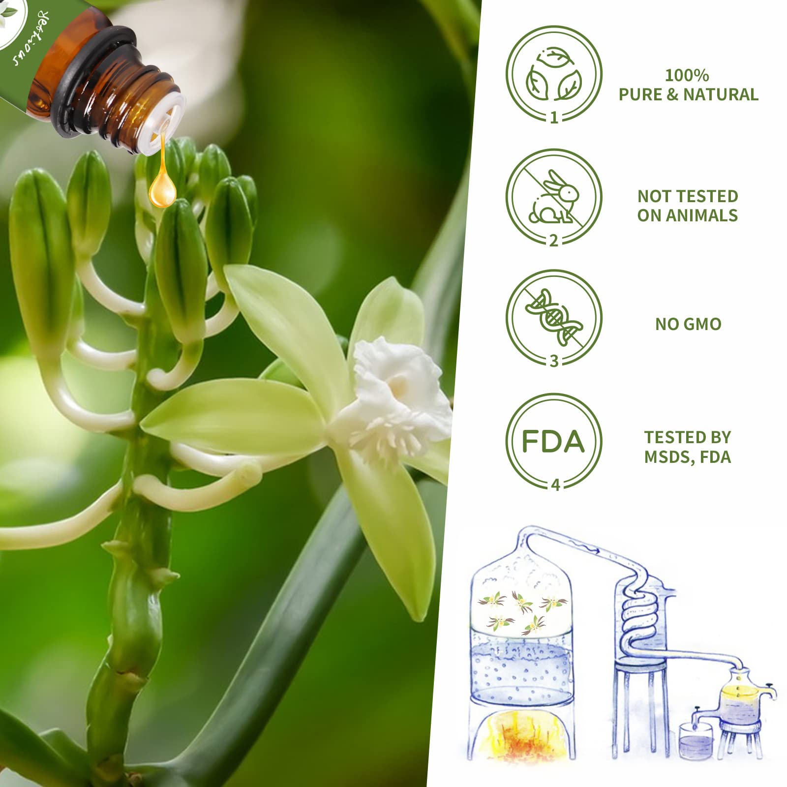 Yethious vanilla essential oil bottle for cozy candle making.
