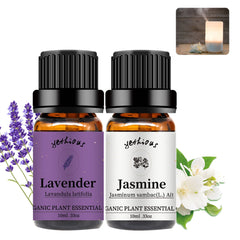 Yethious Jasmine and Lavender Essential Oil Set bottles – front view