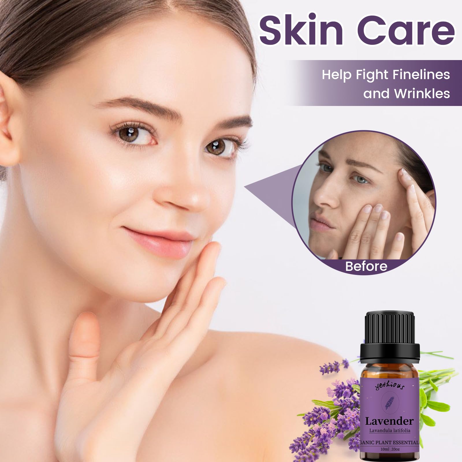 Back label showing ingredients of Yethious lavender oil