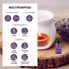 Purity testing and quality assurance label on lavender oil