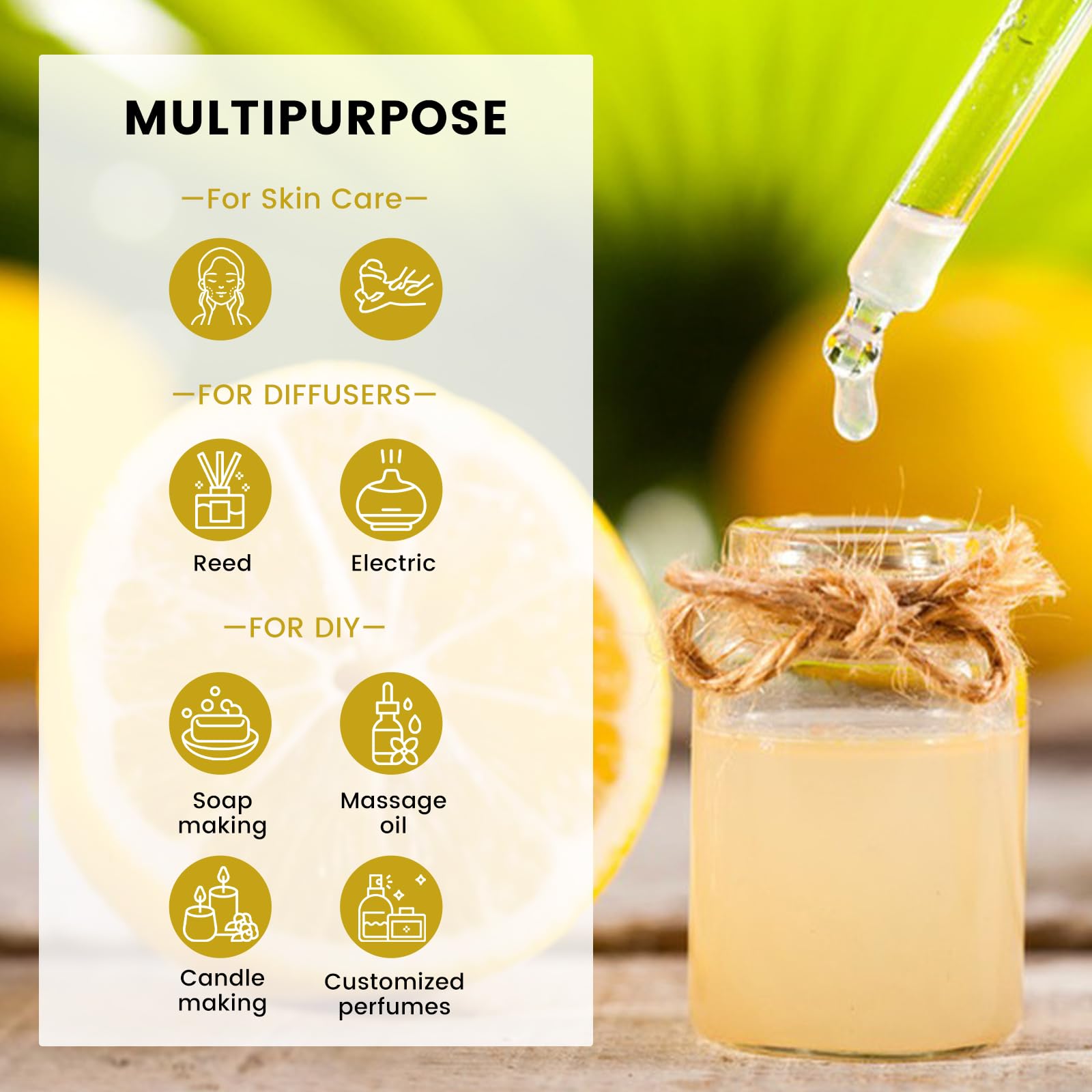 Lemon essential oil for candles and soap making