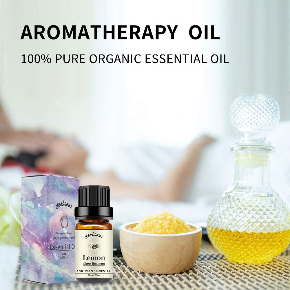 Lemon essential oil being used in a diffuser