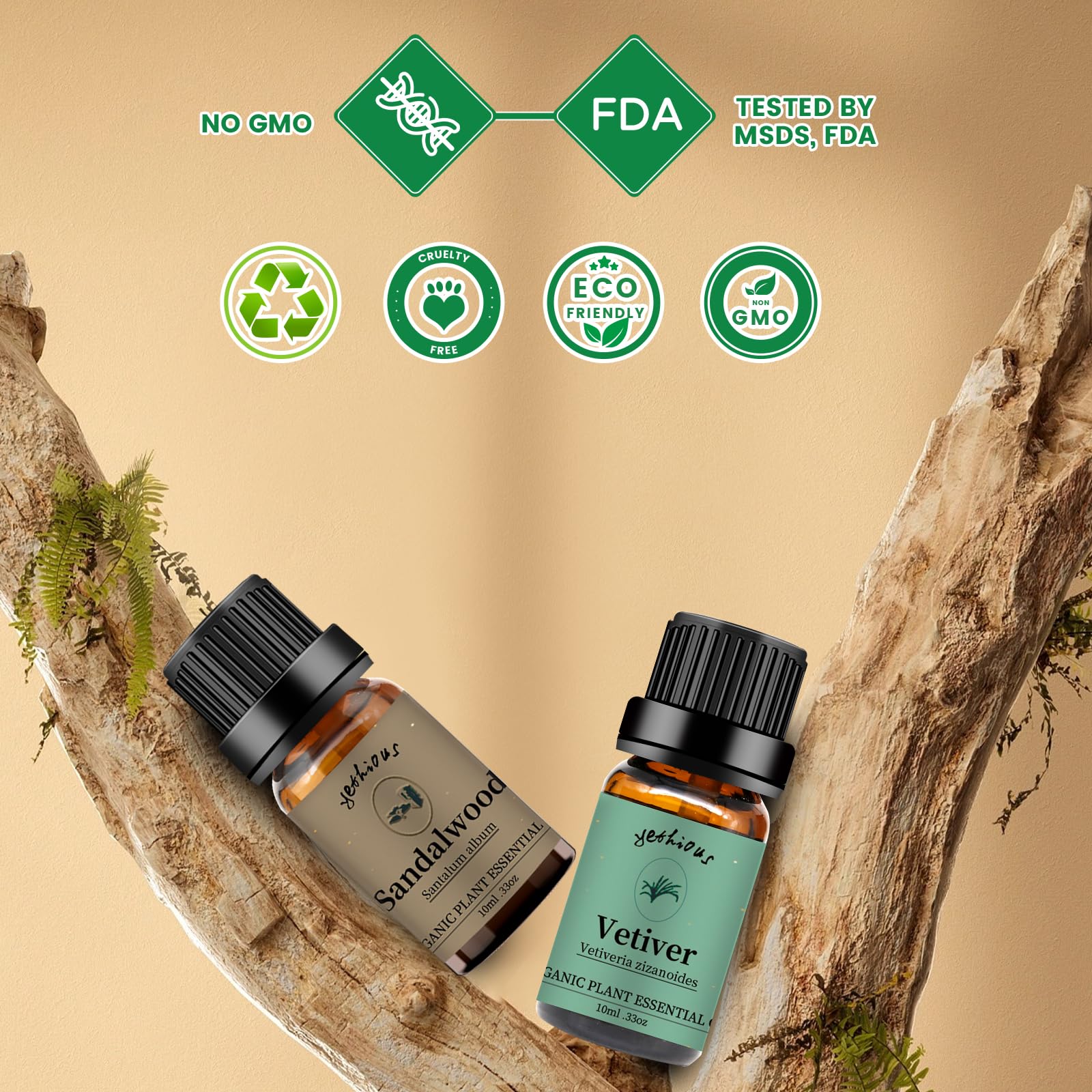 Candle and diffuser setup using sandalwood vetiver oil