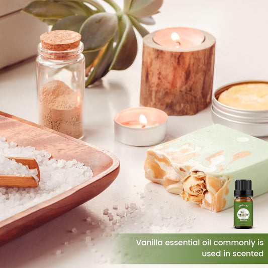 Two 10ml vanilla essential oil bottles with gift-ready packaging
