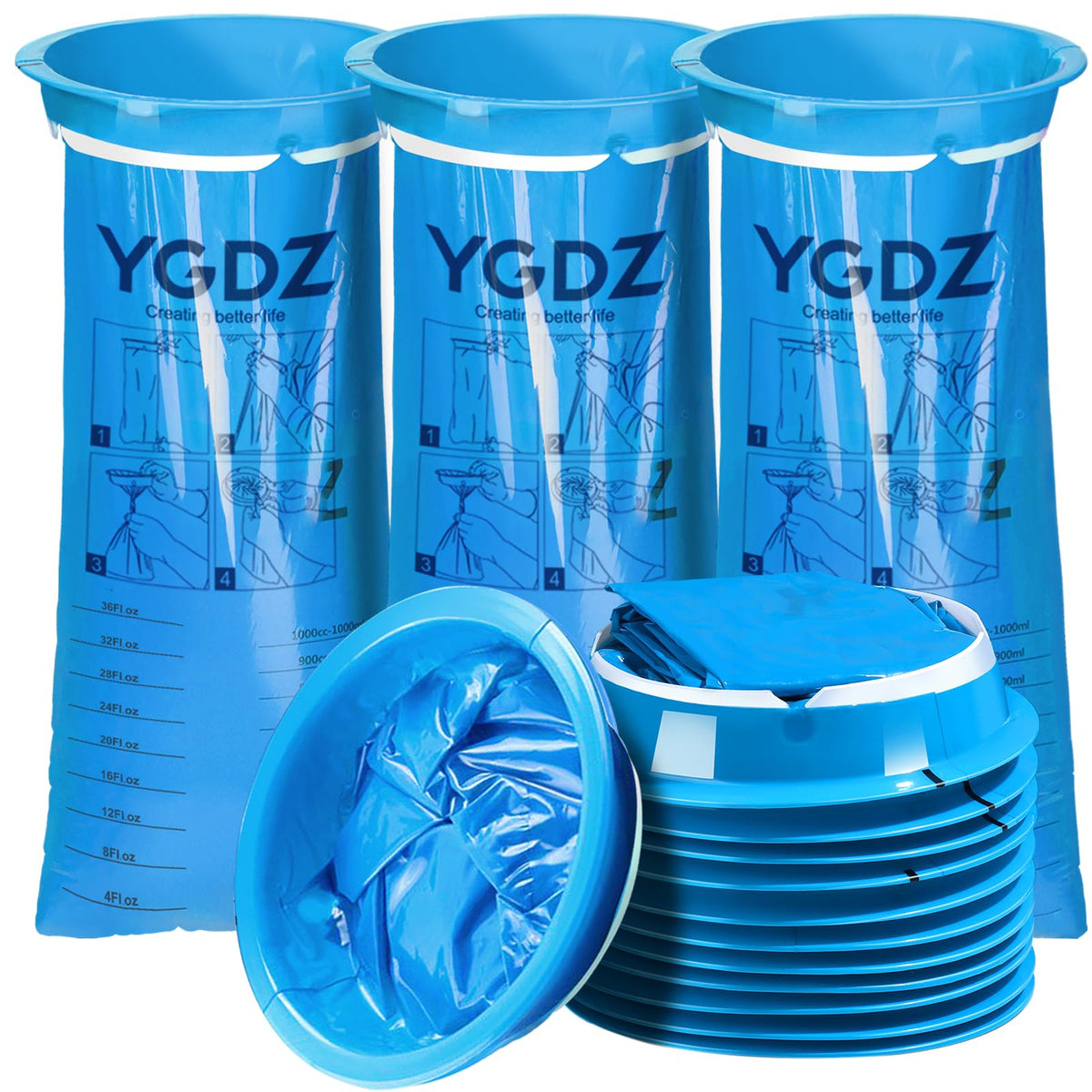 YGDZ Vomit Bags disposable opening rim for quick, clean access during nausea