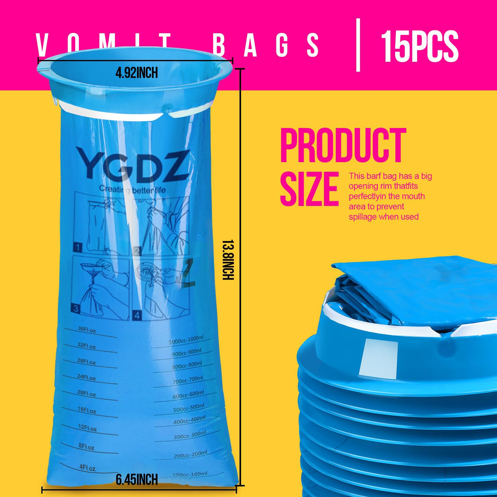 YGDZ Vomit Bags disposable twist-seal closure for secure disposal and odor control