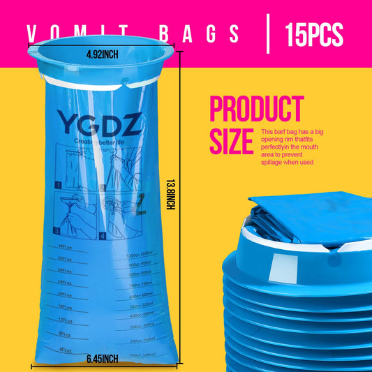 YGDZ Vomit Bags disposable twist-seal closure for secure disposal and odor control