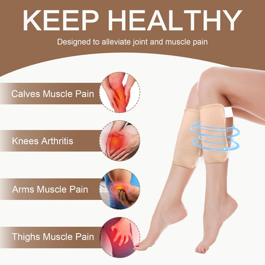 Adjustable knee castor oil wrap showing straps and pads
