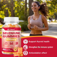 Nutrition facts panel of Yidout selenium gummies