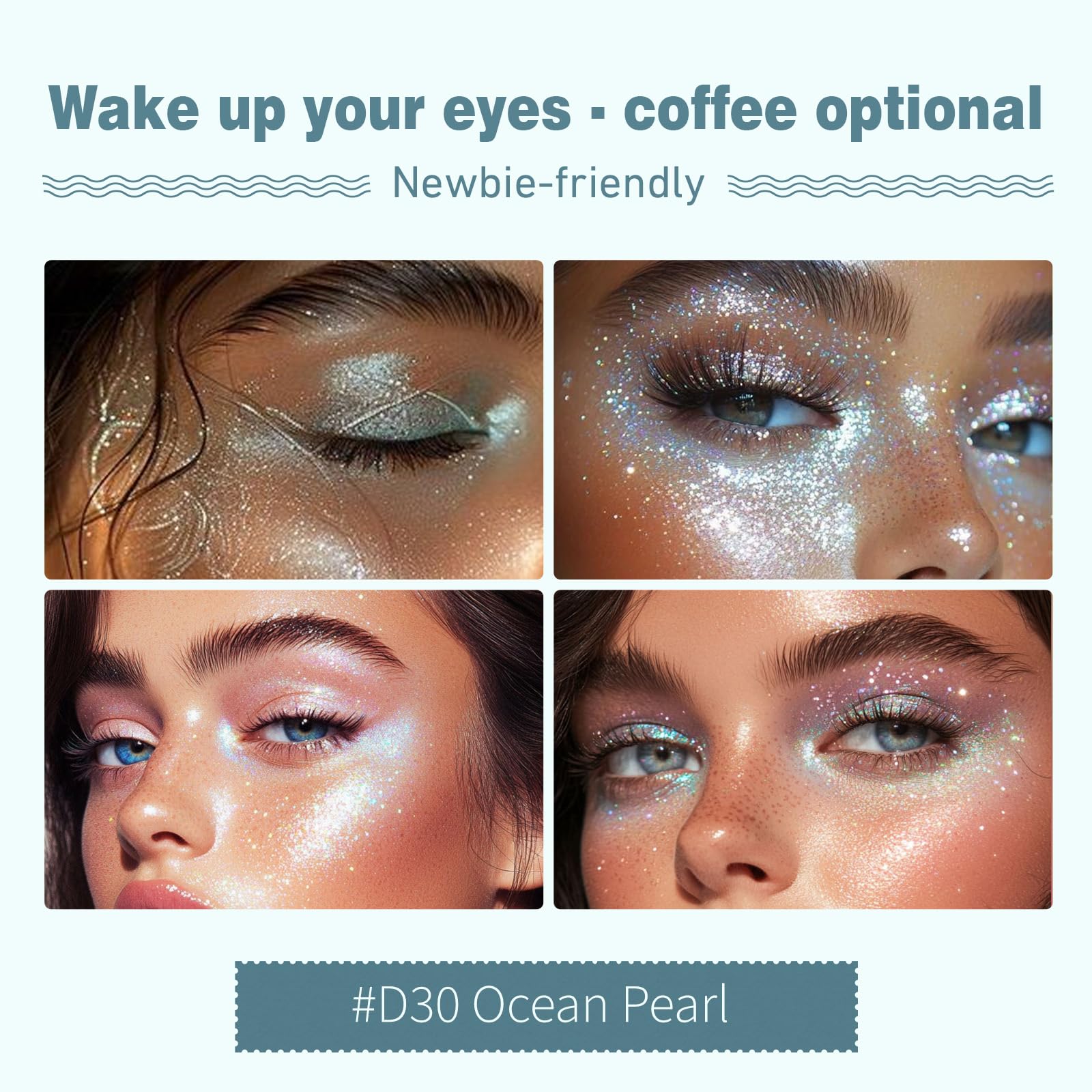 YiGuMy glitter shimmer particles deliver festive dimension for night looks.