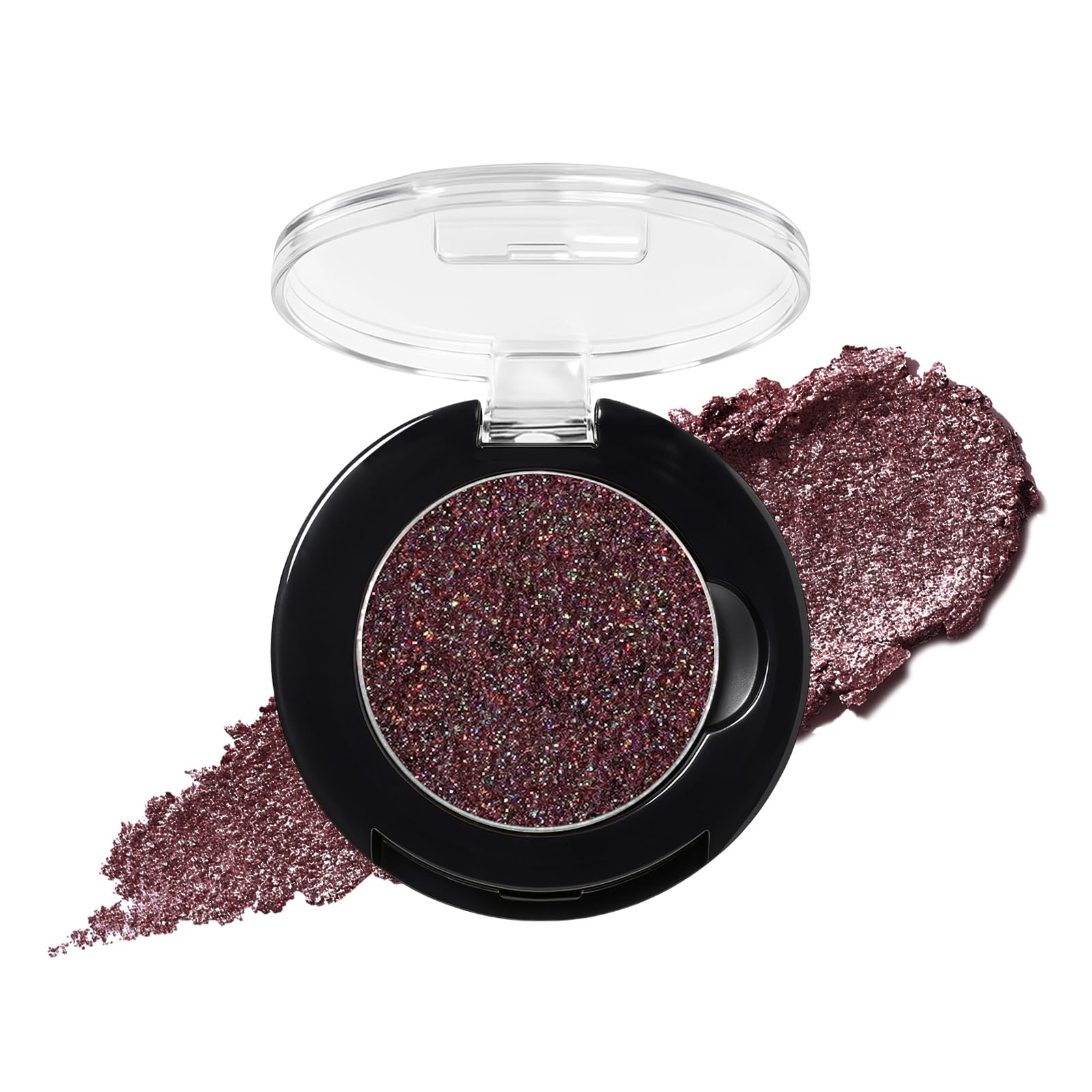 YiGuMy refillable eyeshadow palette with matte, glitter, and duochrome shades for versatile looks.