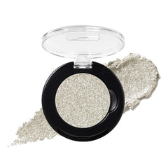 YiGuMy refillable eyeshadow palette open with matte, glitter and duo-chrome pans for versatile looks