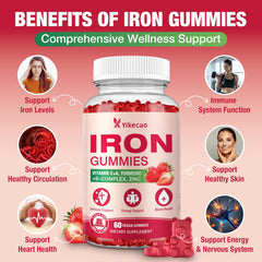 60-count bottle packaging for Yikecao Iron Supplement Gummies
