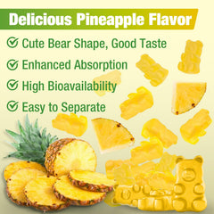 Pineapple-flavored vegan gummies close-up