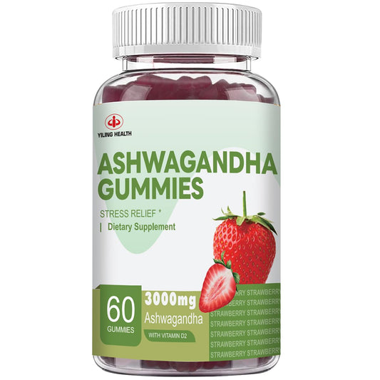 YiLing Ashwagandha Gummies Strawberry 60-count bottle
