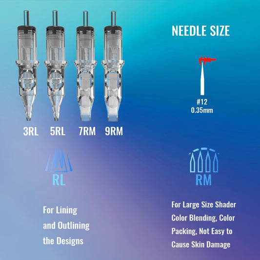 YILONG 3RL round liner needles for precise outlines.