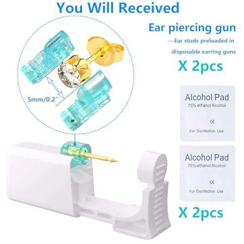 YINPAD preloaded ear stud ready for quick piercings