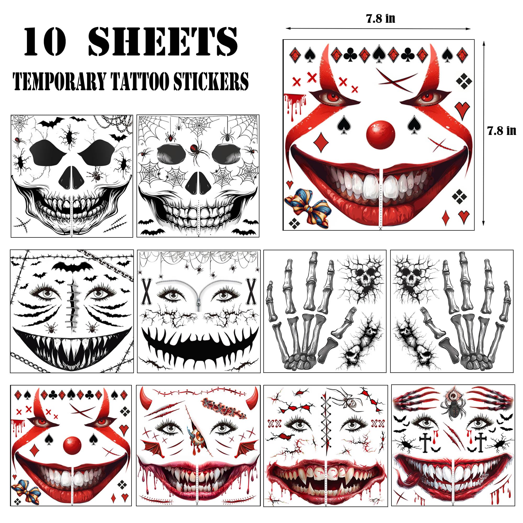 Yitla skeleton-face tattoos for bold costume detail and longevity.