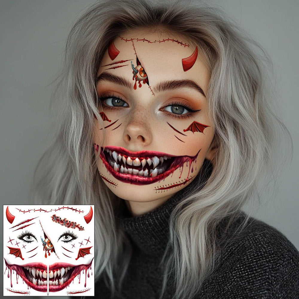 Yitla Halloween makeup ready ghost-skeleton look for events.