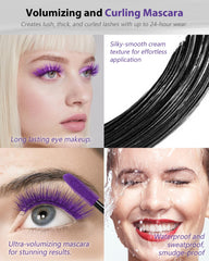 YizanYan colorful mascara and eyeliner set packaging and components