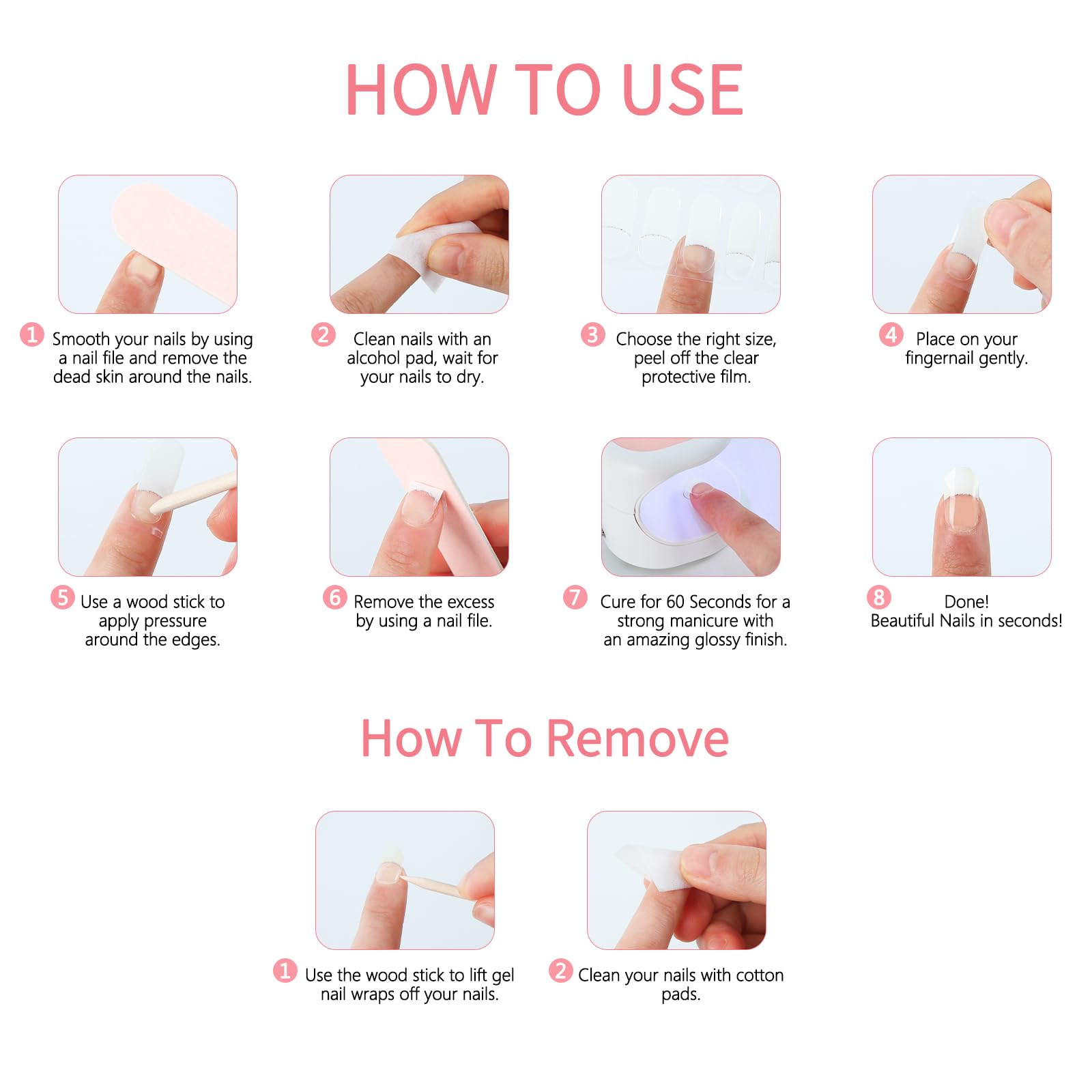 YIZHUO long-lasting gel strips withstand daily activities
