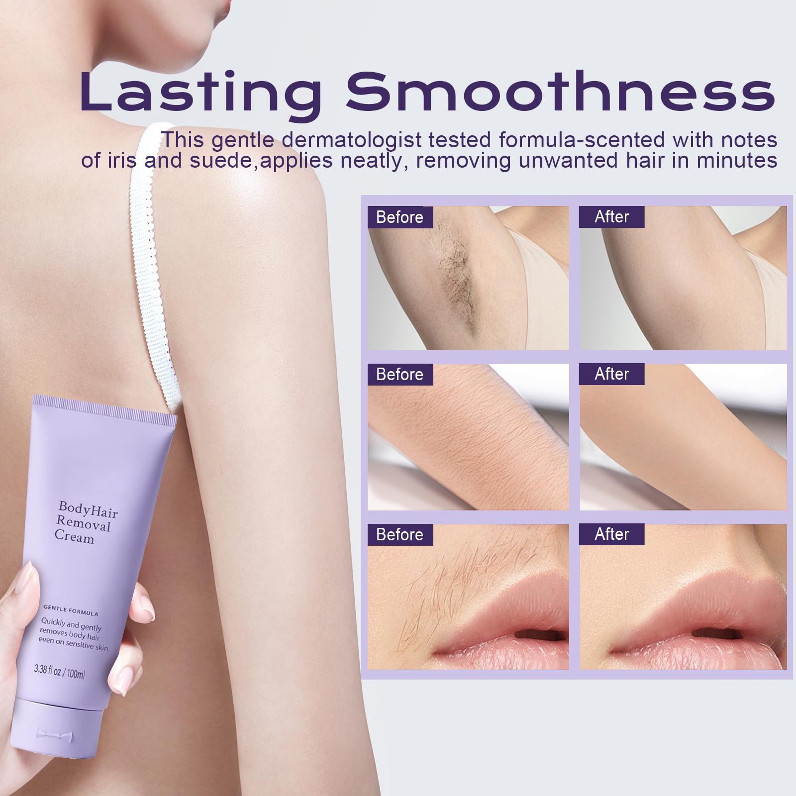 Leg hair removal scene using YKJHCSL for quick routine