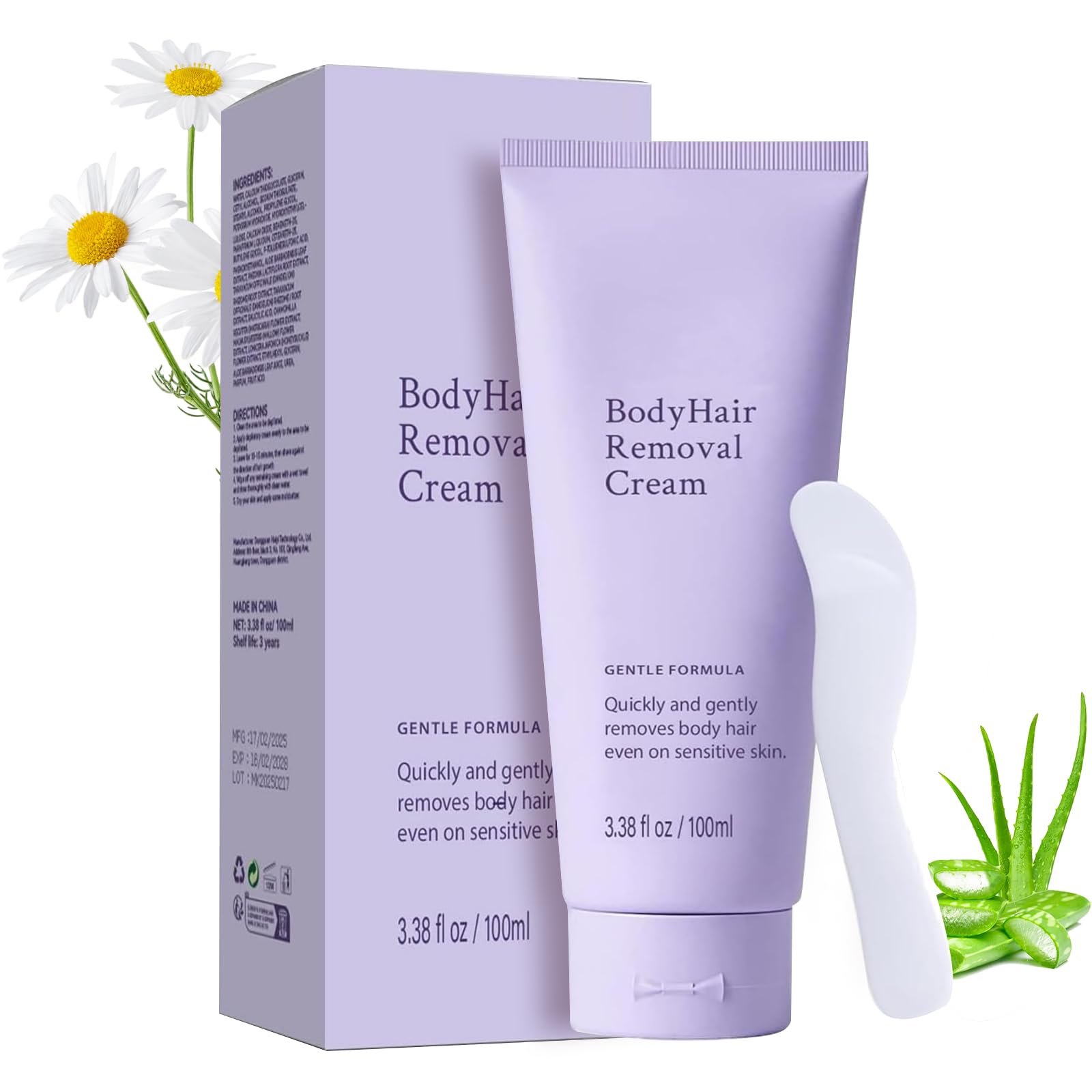 YKJHCSL body hair removal cream with spatula for easy, mess-free application