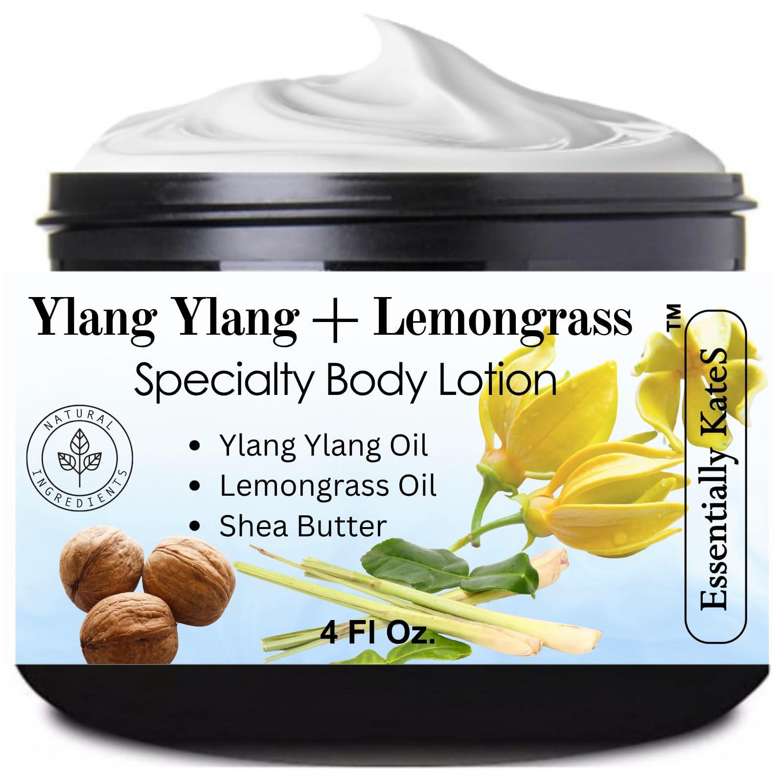 Ylang Ylang + Lemongrass Specialty Cream Lotion 4oz bottle close-up