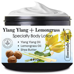 Ylang Ylang + Lemongrass Specialty Cream Lotion 4oz bottle close-up