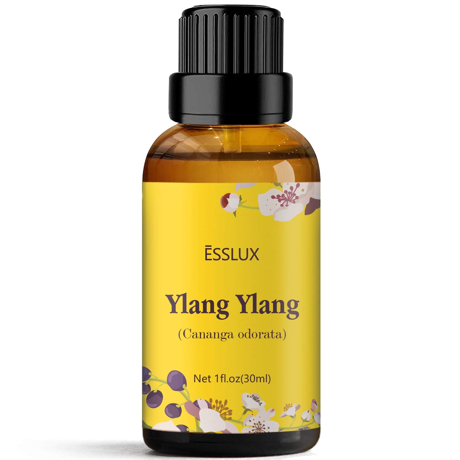Ylang Ylang essential oil 30ml amber glass bottle with dropper