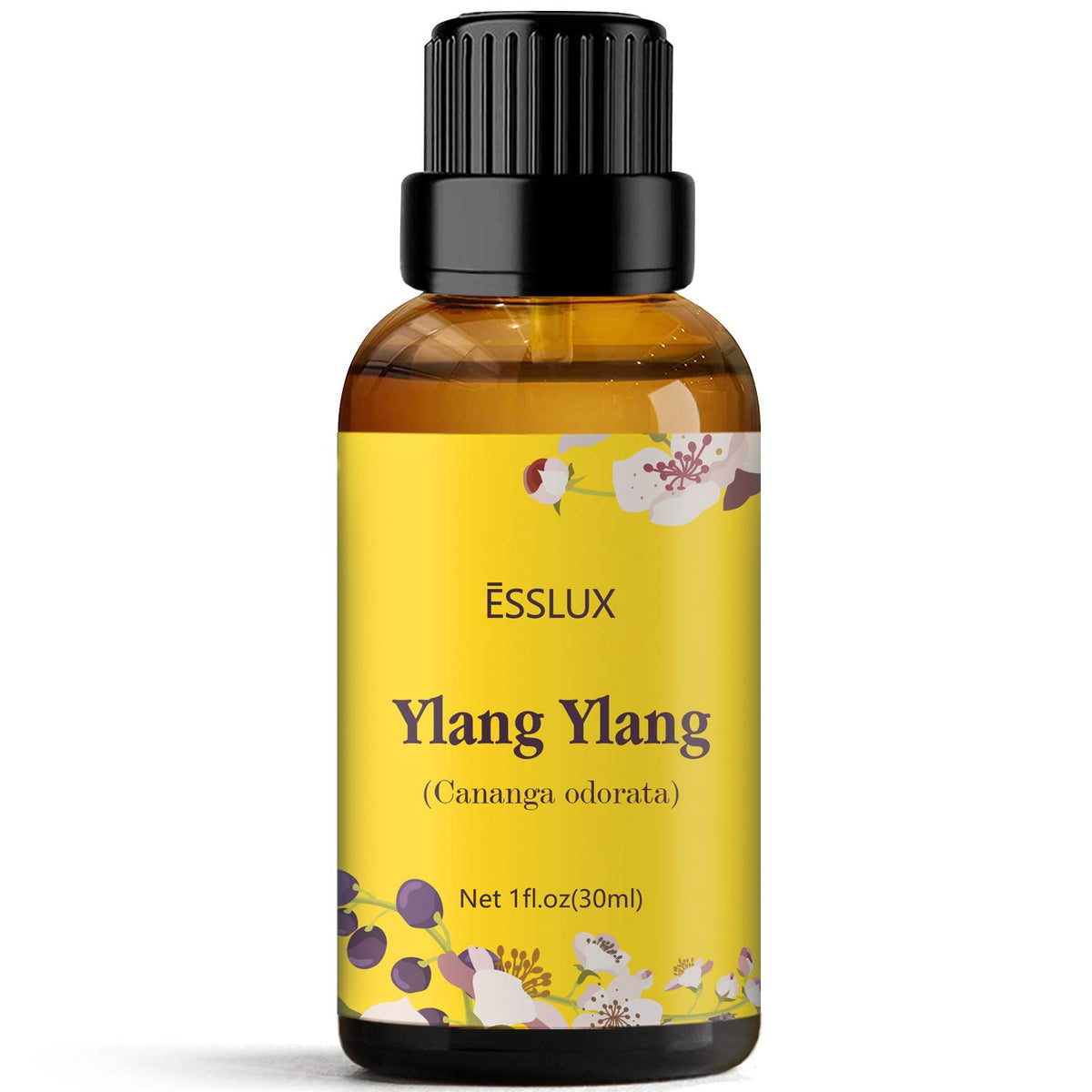 Ylang Ylang essential oil 30ml amber glass bottle with dropper