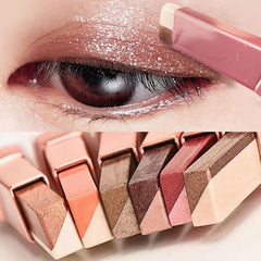 Ylapagne six-color eyeshadow sticks two-color gradient in brown tones for bold lids