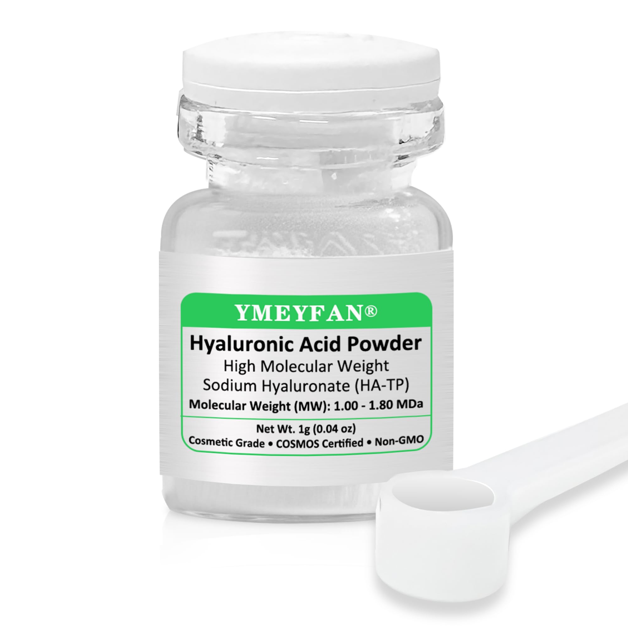 YMEYFAN Pure Hyaluronic Acid Powder packaging shows hygienic storage and freshness