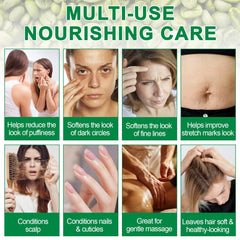 YMFGPFYL Green Arabica Coffee Oil on face to help reduce puffiness