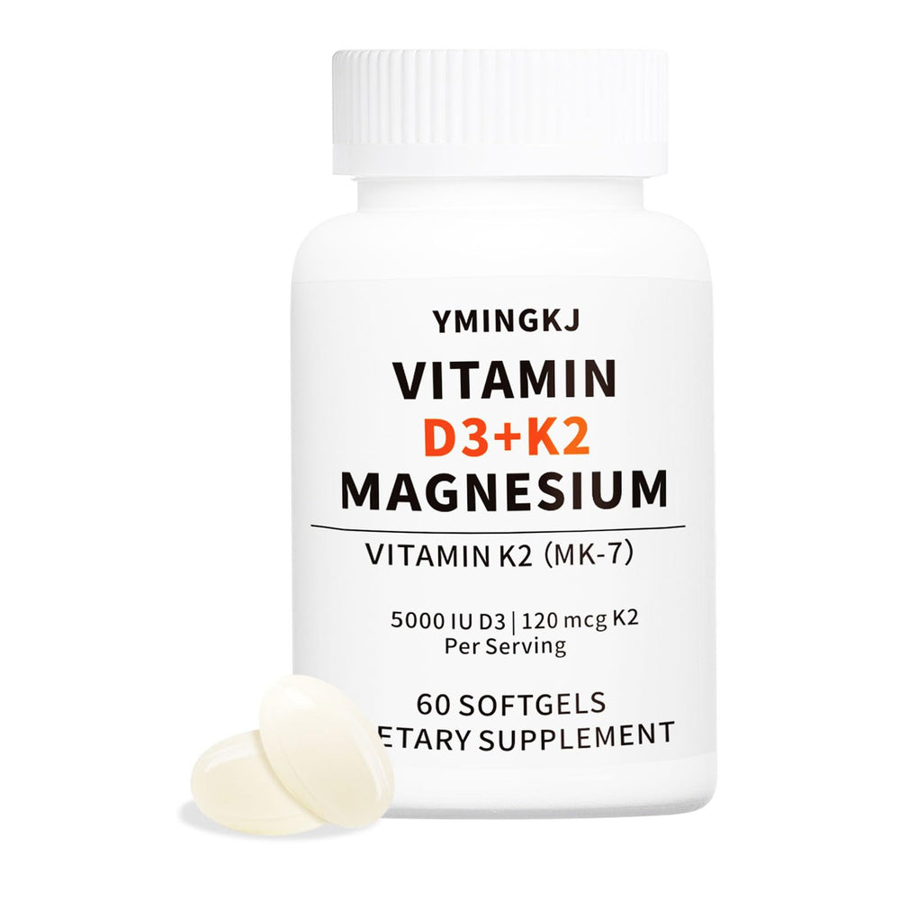 YMINGKJ Vitamin D3 K2 5000 IU softgels with magnesium and MCT oil – 60 count
