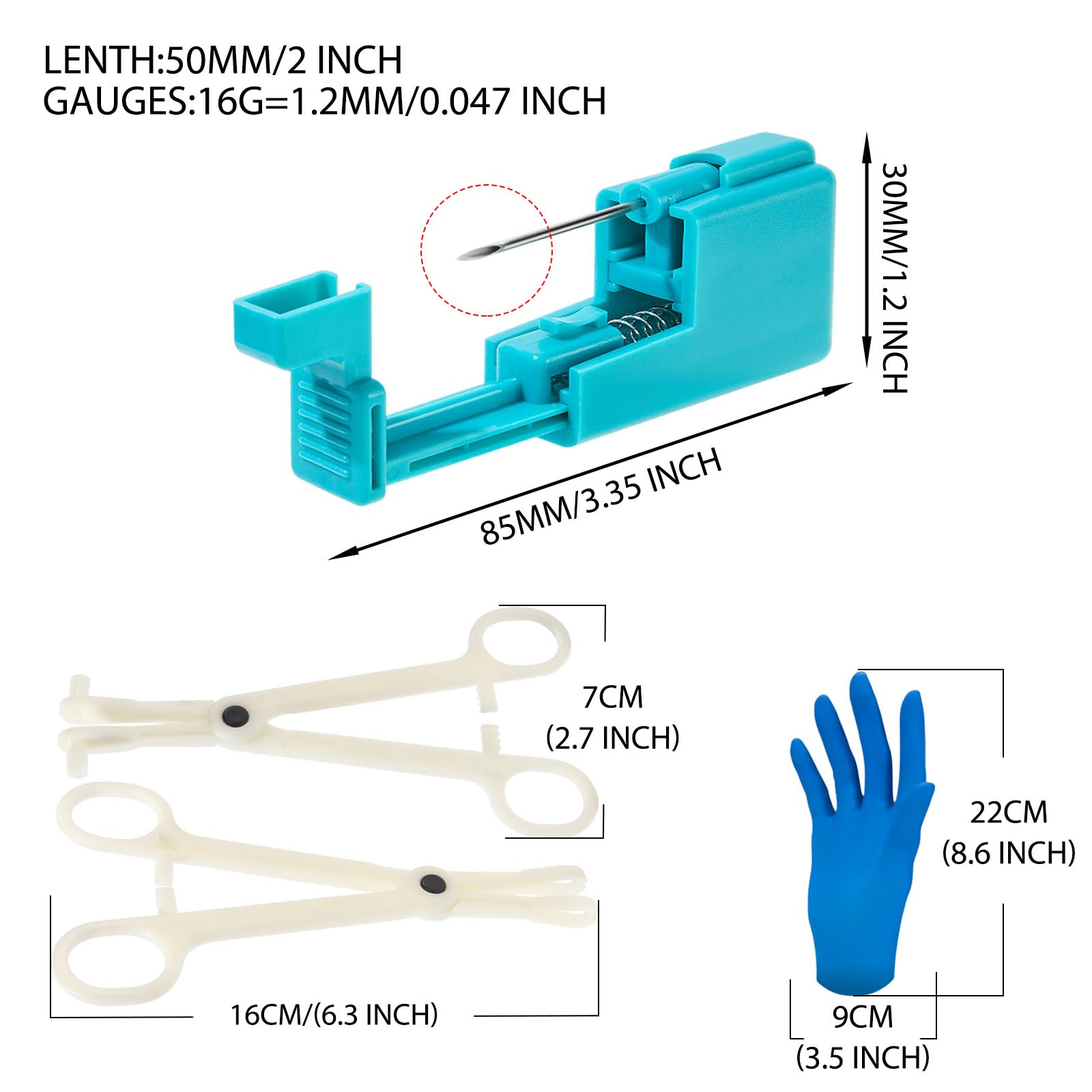 YOFANST disposable needles 5pcs ready for sterile piercing steps.