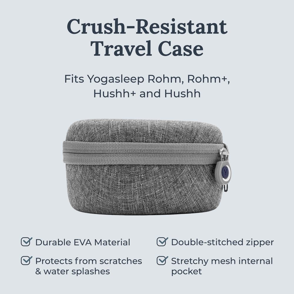 Yogasleep case shows durable EVA material for rugged on-the-road protection.