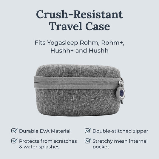 Yogasleep case shows durable EVA material for rugged on-the-road protection.