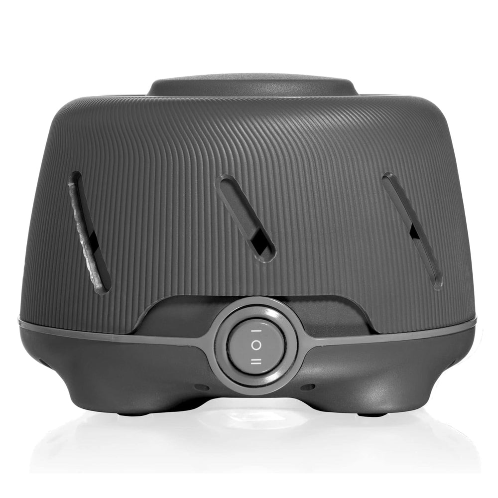 Yogasleep Dohm Charcoal front view with dual-speed control for personalized sleep ambience.