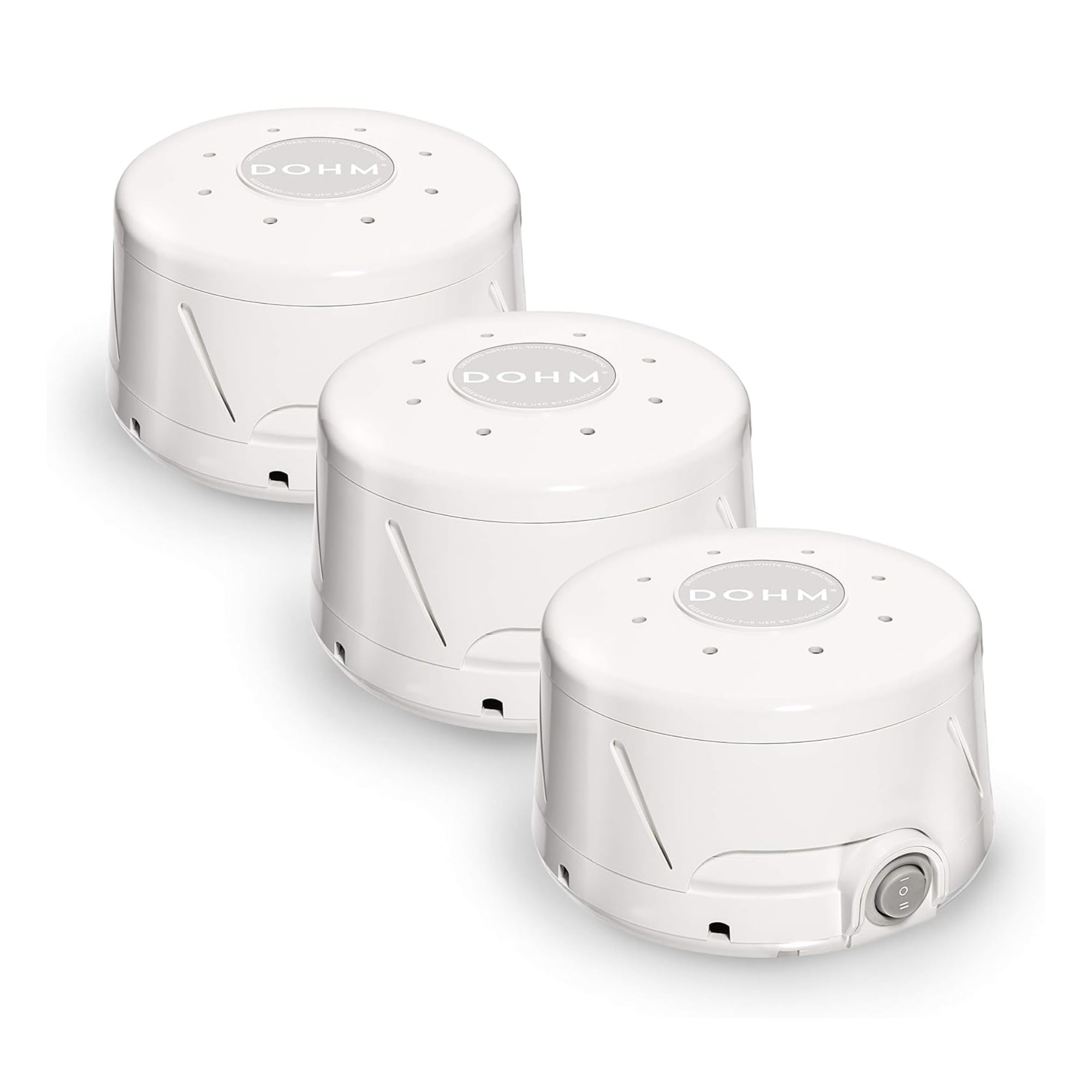Yogasleep Dohm Classic 3-pack box—gentle sleep-friendly noise for travel and home.