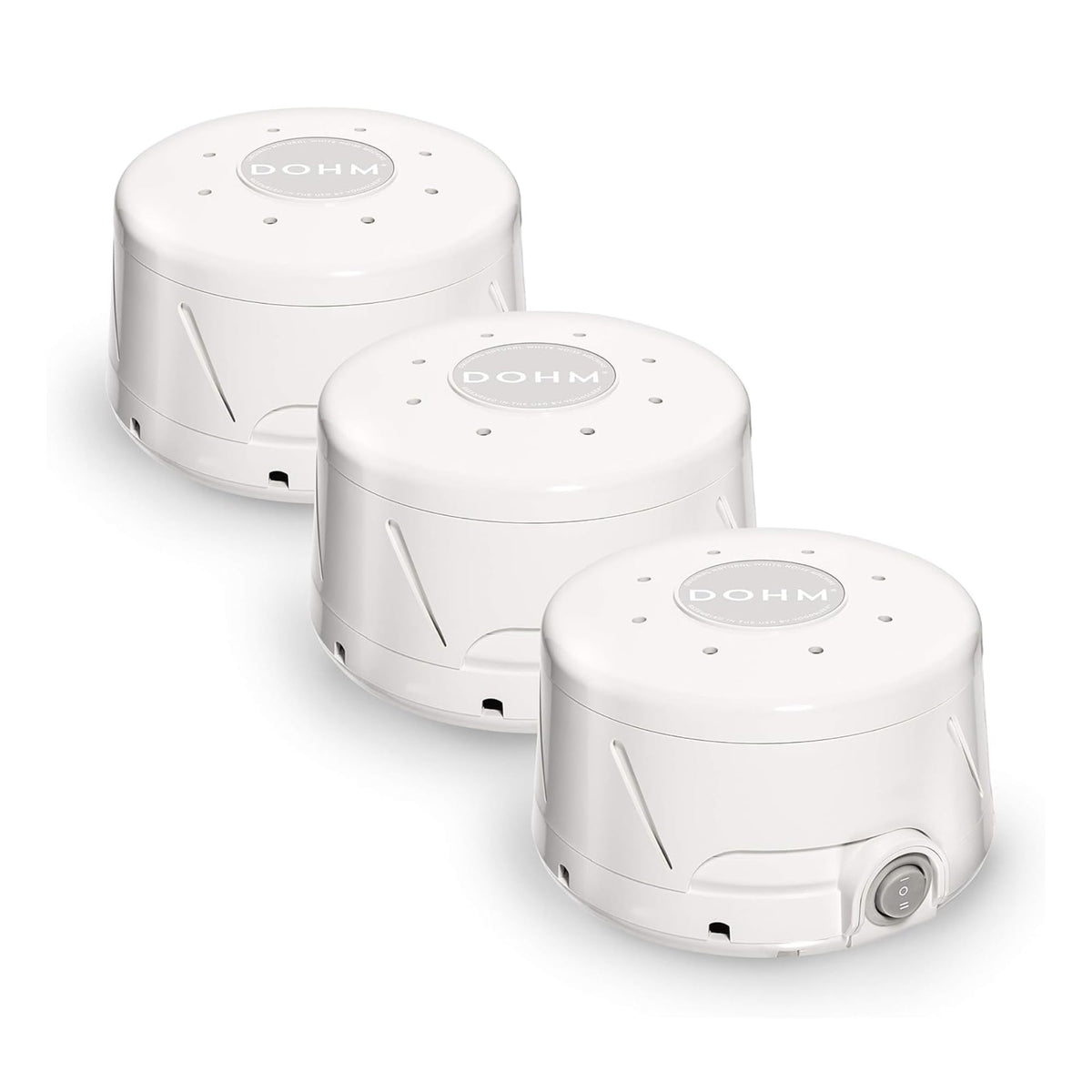 Yogasleep Dohm Classic 3-pack box—gentle sleep-friendly noise for travel and home.