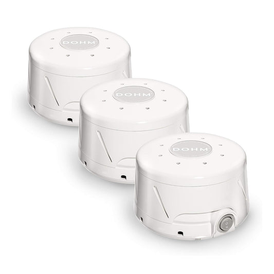 Yogasleep Dohm Classic 3-pack box—gentle sleep-friendly noise for travel and home.