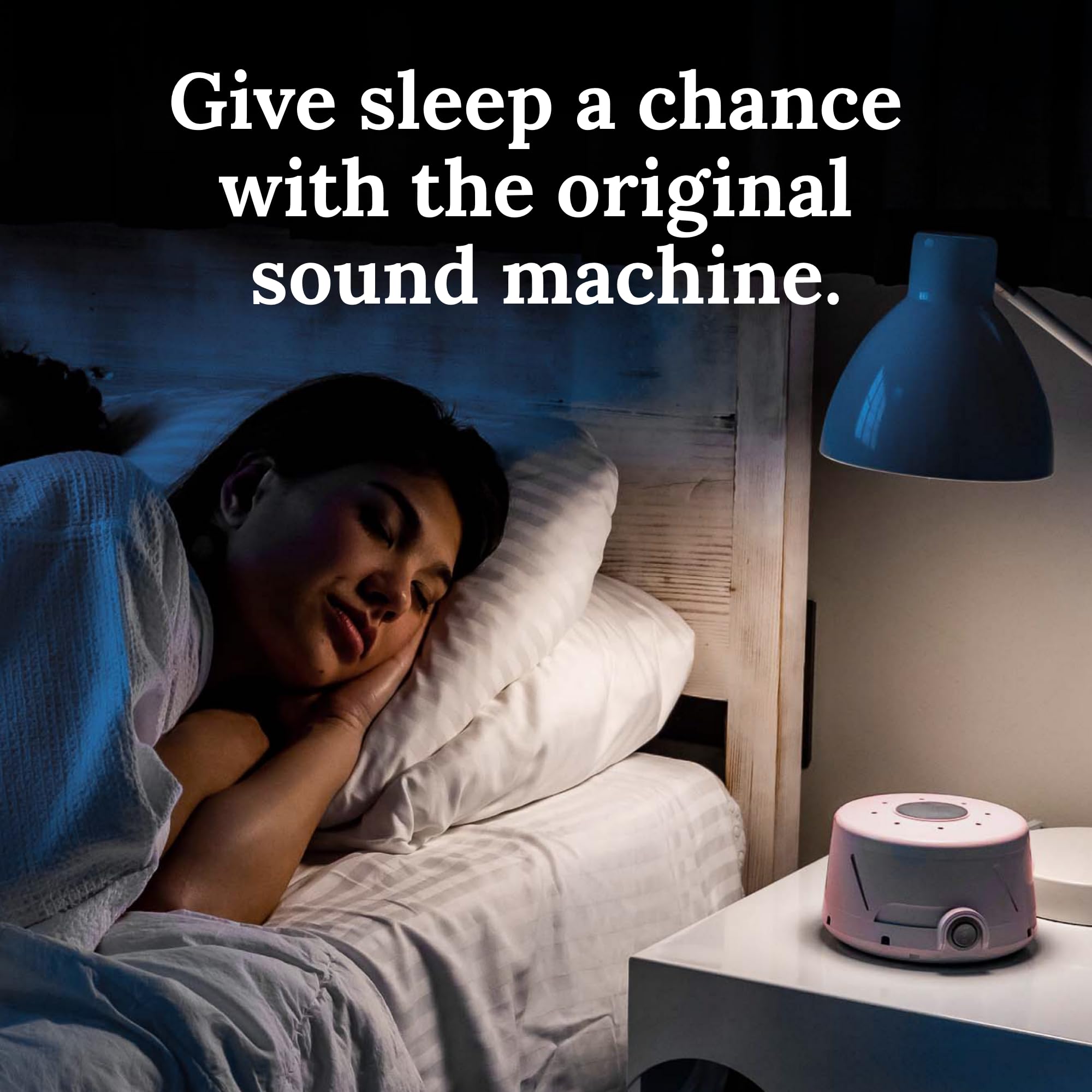 Yogasleep Dohm Classic Pink on office desk helping focus by masking distractions