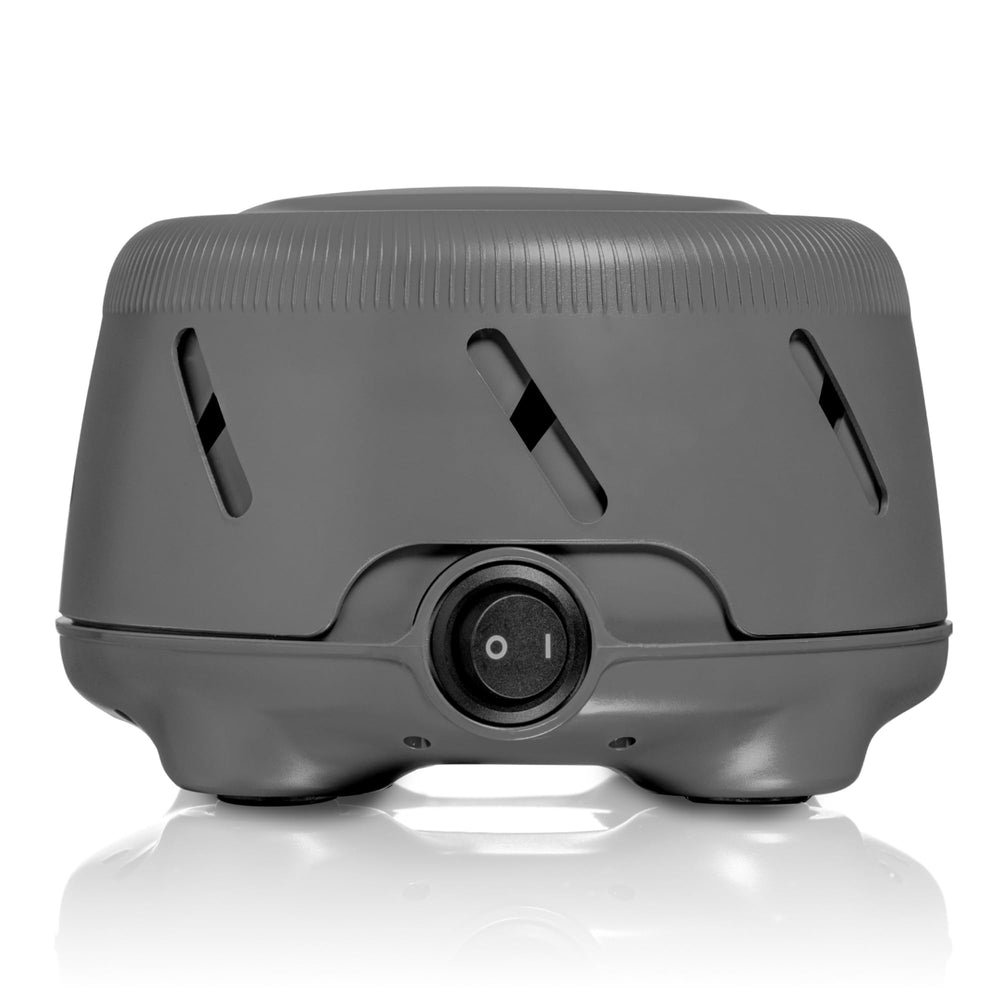 Yogasleep Dohm Uno front view shows compact design for bedrooms and desks.