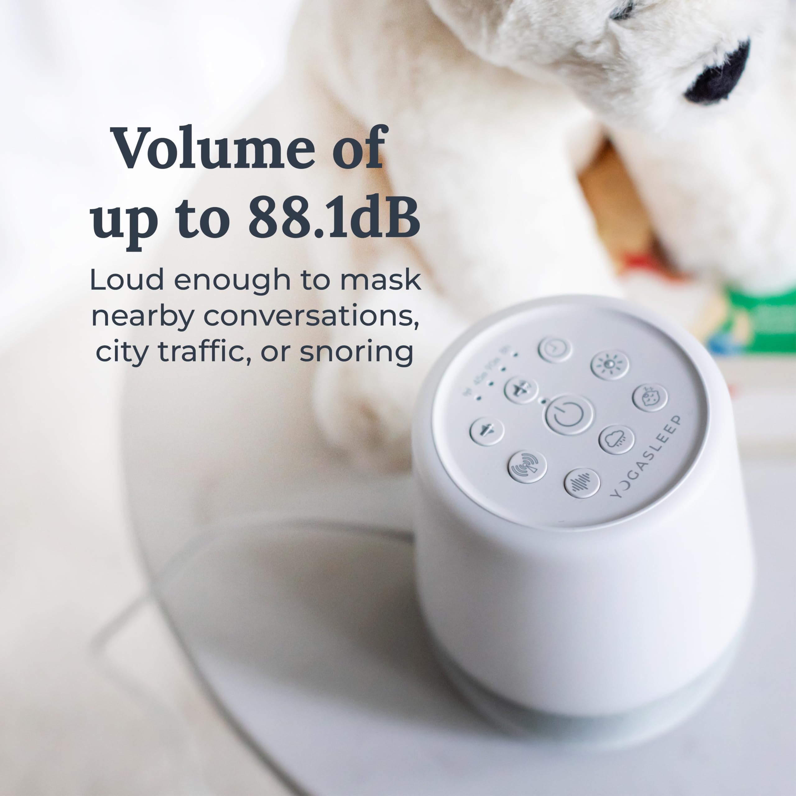 YOGASLEEP Duet compact travel setup fits in luggage