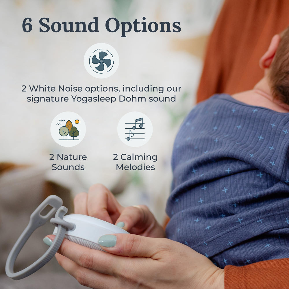 Yogasleep Hushh 2 backlit-buttons enable easy nighttime volume and sound changes.